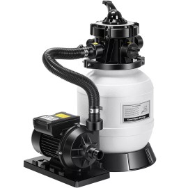 Unbranded Sand Filter Above Inground Swimming Pool Sand Filter Pump 6/7-Way Valve & Timer - 10''