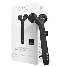 GESKE | SmartAppGuided™ Sonic Facial Roller | 4 in 1 | Dermaroller | Device for Face | Dermaroll | Professional Face Roller | Tightens and Defines the Skin on the Face