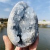 MOGEMT Large Blue Celestite Crystal Geode Raw Natural Healing Crystal