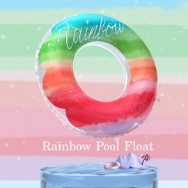 HappyHome Float Ring for Children, Adults, Rainbow, Kids, Float, Rainbow, Cute, Sparkle, Boys and Girls (#90)