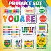 Mooliwe 90 Pcs Crayon Affirmation Station Classroom Bulletin Board Set