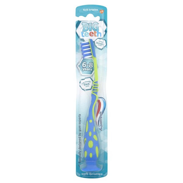 Aquafresh Big Teeth Toothbrush for Kids, Soft Bristles, 6-8 Years