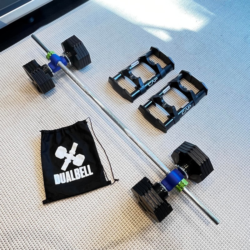 Dualbell Pair- Connect Dumbbells to Barbell (Blue)