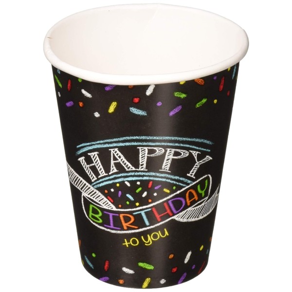 Creative Converting Alphabet Seating Squares Chalk Birthday Cup, One Size, Multicolor