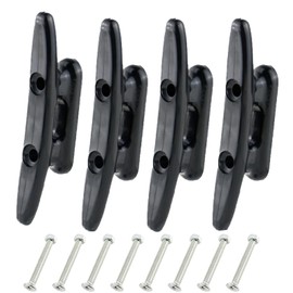 Helweet 4 x Mooring Cleat, Boat Clamp, Boat Cleat, Boat Terminal Cleat, Suitable for Docking Boats, Kayaks, Canoes and Motor Boats, with Fixing Screws