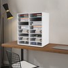 16slots 8 Tiers File Organizer Freestanding File Storage Holder White