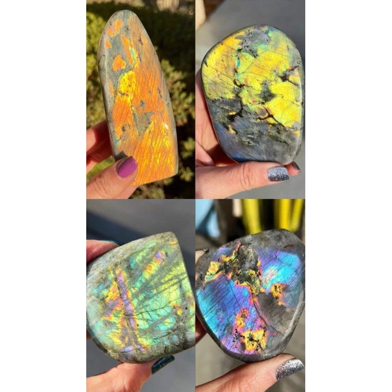 Labradorite Flashy Rainbow Labradorite Freeform, Polished Labradorite Crystal