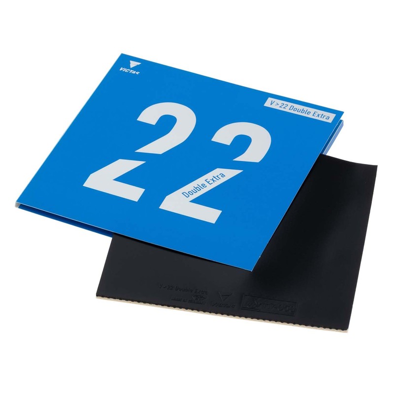VICTAS Table Tennis Rubber V>22 Double Extra Soft Back Black