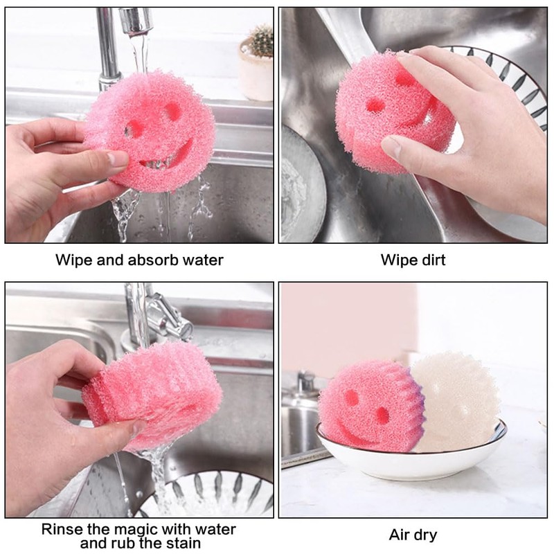 JZS Non-Scratch Scrub Sponges, Sponges for Cleaning Kitchen, Bathroom,Non-Scratch Sponges
