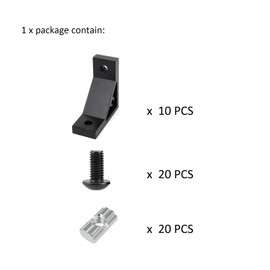 BLCCLOY 10 Sets 25, 10 Series Aluminum Extrusion Profile Bracket Heavy Duty 2525 1010 Corner Right Angle with Hardware T Slot Nut and Bolt Screw for 1" x 1" 1020 1 inch Extruded Aluminum Connector