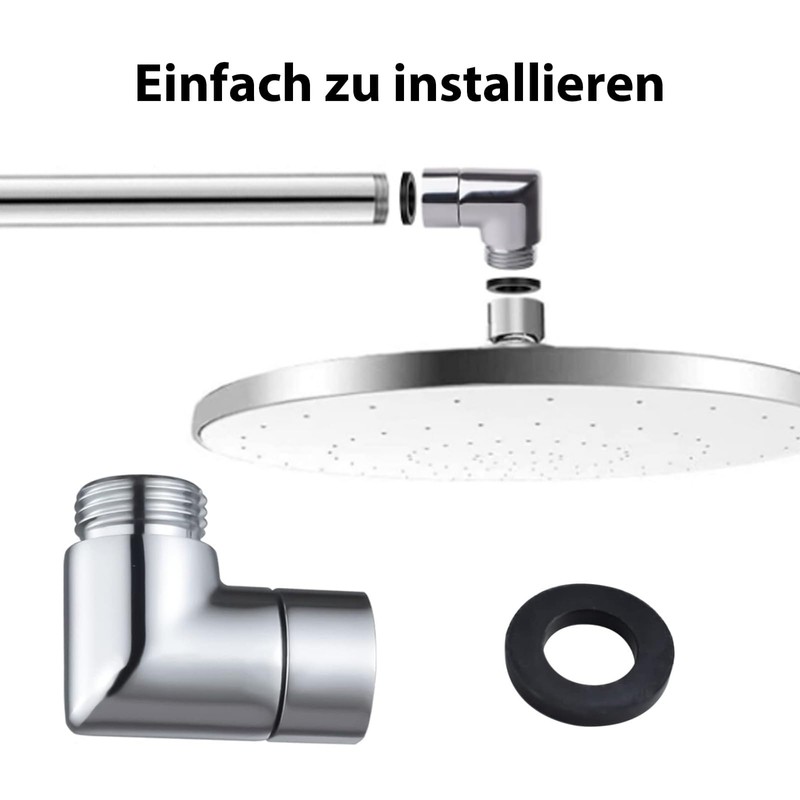 VZU Shower Head Extension 90 Degree Hand Shower Adapter, Shower