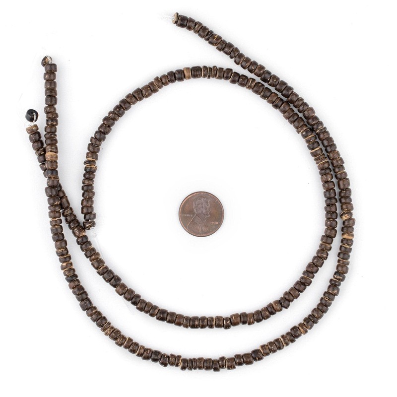 TheBeadChest Chocolate Disk Coconut Shell Beads (5mm)