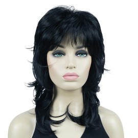 Lydell Long Soft Shaggy Layered Black Wig Classic Cap Full Synthetic Wigs