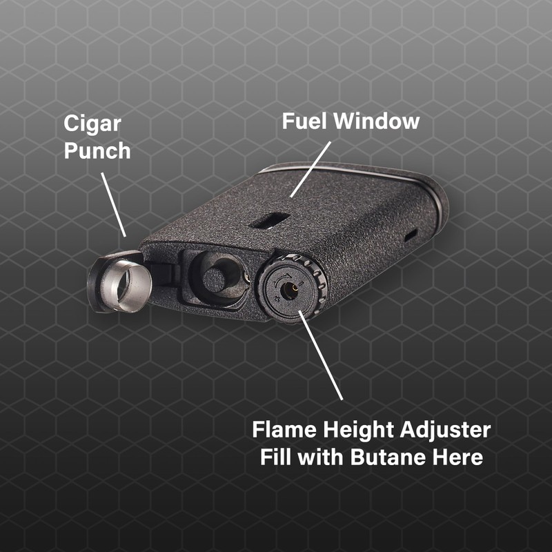 Visol Vista Butane Torch Lighter Double Flame Refillable Gas Lighter,