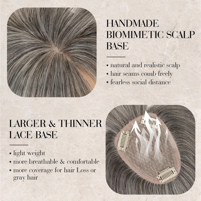 S-noilite Hair Toppers for Women Real Human Hair, 100% Human