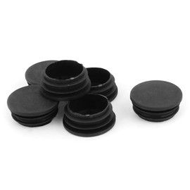 sourcing map Plastic Home Round Blanking End Cap Pipe Tube Tubing Insert 39mm Dia 6Pcs Black