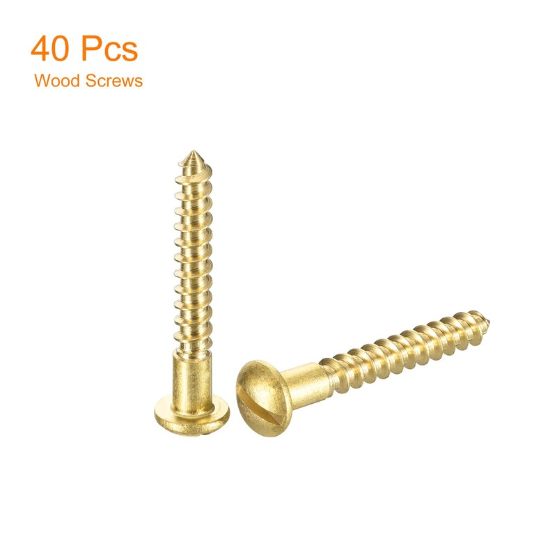 sourcing map Wood Screws M3 x 25mm Slotted Round Head