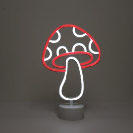 Urban Lifestyle Figural Mushroom LED Neon Table Lamp, 12.25" H