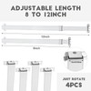 DoubleFill 4PCS sidelight curtain rods 8" - 12" flat curtain