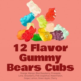 Irresistibly Delicious 12 Flavor Gummy Bear Cubs -1.5 lbs Lusciously Flavorful Soft & Chewy Candy Snack, Fruity Flavor Assortment-Great for Kids and Adults of All Ages(24 oz)