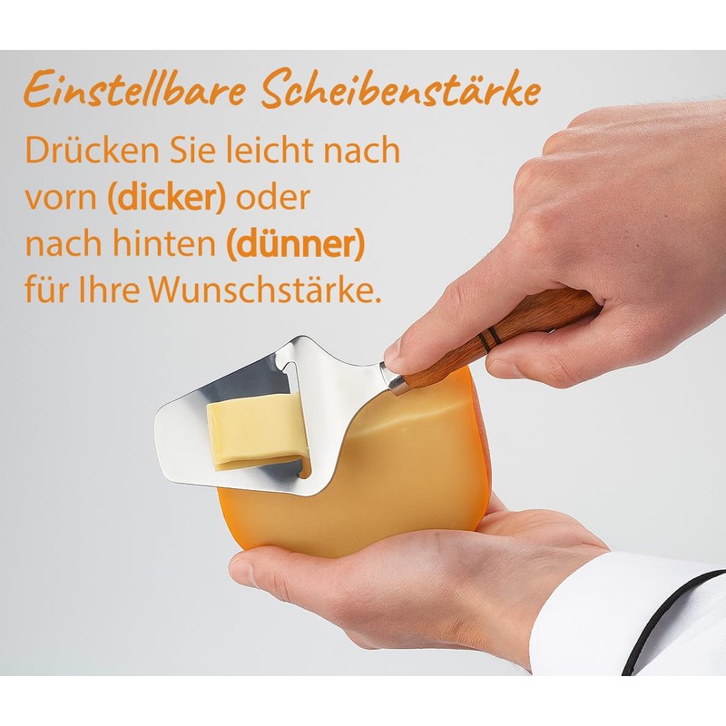 EKFJAELL Stainless Steel Cheese Slicer with Wooden Handle for All