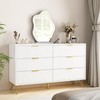 LYNSOM White Dresser for Bedroom, Fluted 6 Drawer Wood Dresser