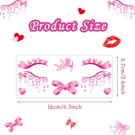 10 Sheet Valentines Day Face Temporary Tattoo Love Heart Tattoos Lips Waterproof Fake Blusher Tattoo Stickers for Lover Party Decorations Girls Women Favor Party Supplies