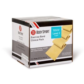 Body Sport Exercise Bands - Resistance Bands in 50 yard Rolls for Fitness, Stretching, or Physical Therapy - Light Resistance - Light Blue