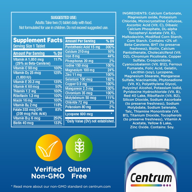 Centrum Multivitamin for Men, Multivitamin/Multimineral Supplement with Vitamin D3, B