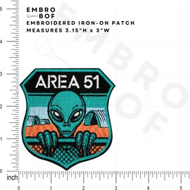 EMBRO BOF Area 51 Parche – 3.15 pulgadas, parche Cool Alien Activity ET UFO – Parche bordado para planchar o coser en el estado de Nevada
