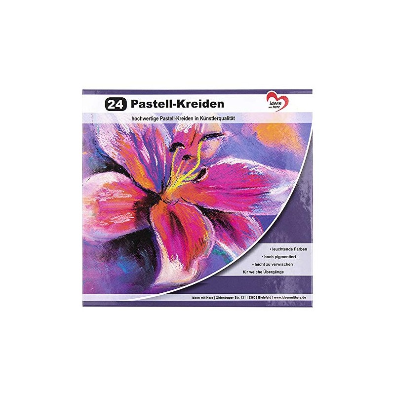 Pastel Chalk, 24 High Quality Chalks in Bright Colours, Highly