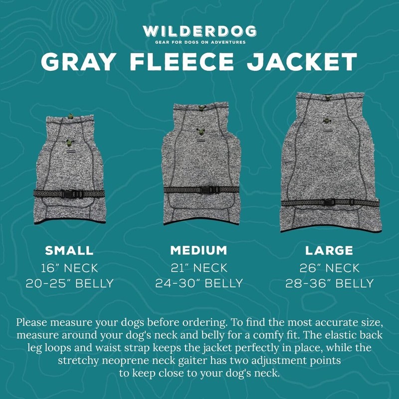 Wilderdog Fleece Dog Jacket with Neoprene Neck Gaiter - Large