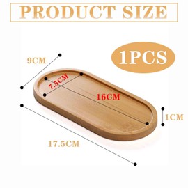 Small Wooden Tray,Oval Wooden Tray,17.5*8.8CM Long Round Bathroom Oval Versatile Bamboo Trays,Suitable for Home,Office,Bathroom,Outdoor,for Placing Tea,Coffee,Cakes, Succulents,Desserts,Bread,Fruits.