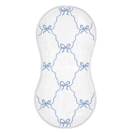 vvfelixl Muslin Burp Cloths Blue Ribbon Bow Baby Washcloths for Baby Girl Boys 2 Pack