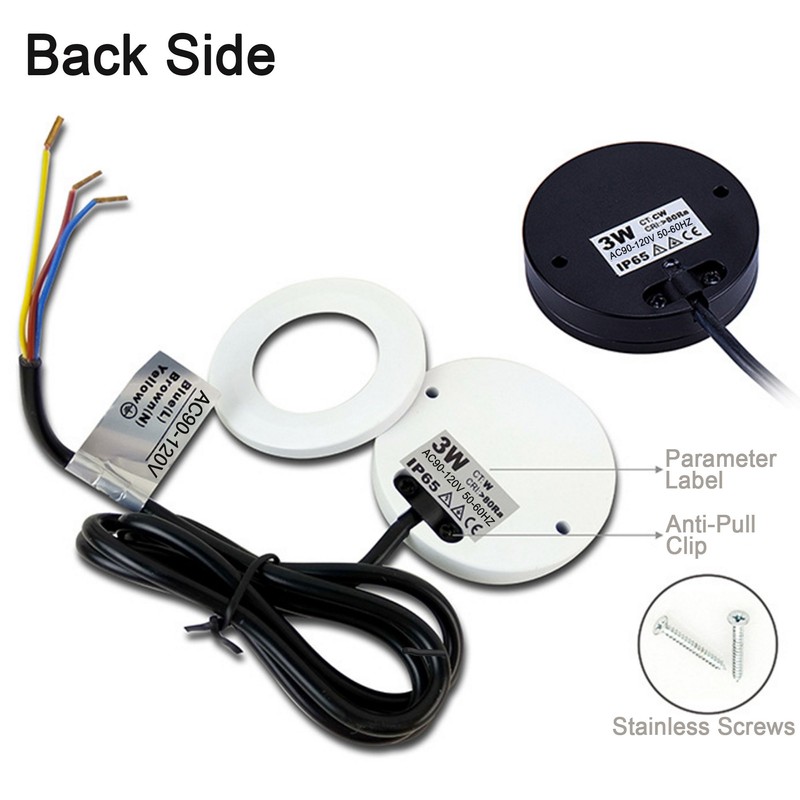 CNBRIGHTER LED Cabinet Light,Bathroom Porch Lights,3W COB Dimmable IP65 Waterproof,Surface