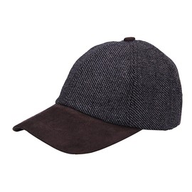 Heritage Traditions Tweed Suede Classic Baseball Cap Hat (Grey)
