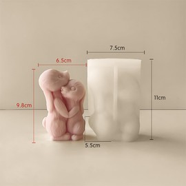 Couple Rabbit Mold Rabbit Resin Mold Valentine Mold Animal Resin Casting Mold Resin Making Molds Silicone Mold for Candle Home Decorate Mold 3D Animal Mold Candle Making Mold
