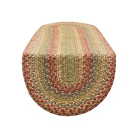 Homespice Azalea Premium Jute Braided Table Runner 11" x 36" Oval Multi Color Reversible, Natural Jute Yarn Rustic, Country, Primitive, Farmhouse Style - 30 Day Risk Free Purchase