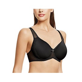 Wacoal Women's Retro Chic Full Figure Contour Underwire Bra, Black, 34DD