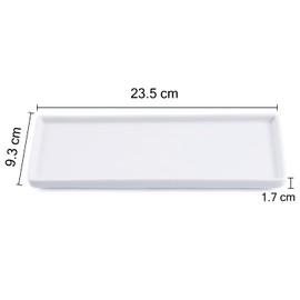 Ceramic trays for cosmetics, jewelry, suitable for organizing dressing tables and bathrooms, trays for toiletries etc (White-large)