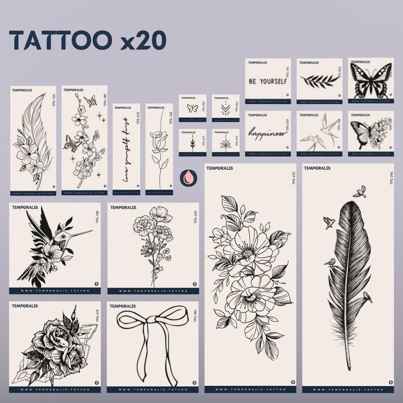 Box Delicate Premium Temporary Tattoos for Women | Temporary Tattoos