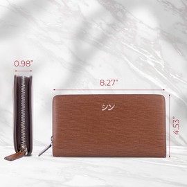 SHINKO Italian Leather Unisex Clutch Purse Wallet, Large Bifold Wristlet for Women. Women's Professional Organizer Purse, Wristlet with Phone Pocket, Men's Leather Wallet Long Purse