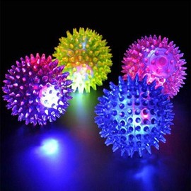 Pack of 10 Spike led ball| flashing balls for babies |flashing dog ball |light up ball |fidget toy |sensory balls |flashing bouncy ball ,light up disco ball |squeezy spiky ball toy