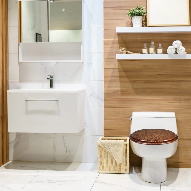 Dalton Wooden Round Soft Close Toilet Seat, Java Brown, Quick