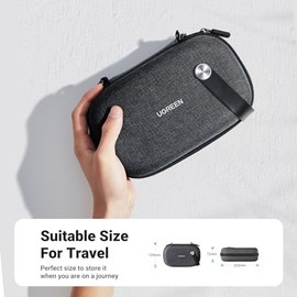 UGREEN Organizador para Cables Cargadores, Funda de Disco Duro Externo 2.5", Estuche con Cremallera y Bolsillos, para Tarjetas SD/TF, USB Hubs, Auricu