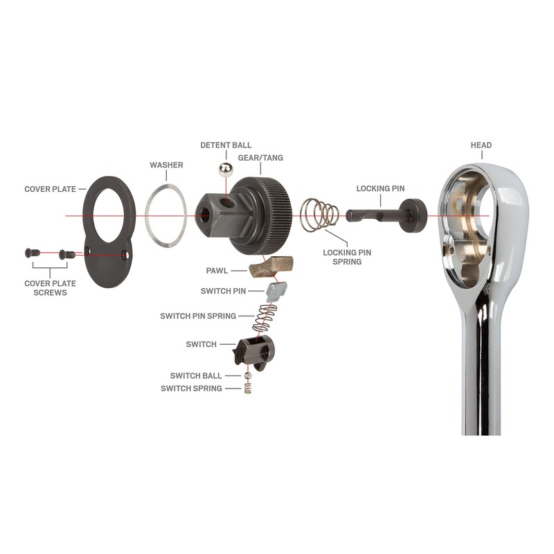 TEKTON 1/4 Inch Drive x 3 Inch Quick-Release Ratchet |