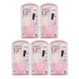 5 Set Household Facial Mask DIY Tool Kit Mask Bowl Brush Stick Measuring Spoon (Pink)