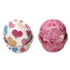 Chef Craft Paper Patterned Cupcake Liners, 50 Count, Pink/White/Red