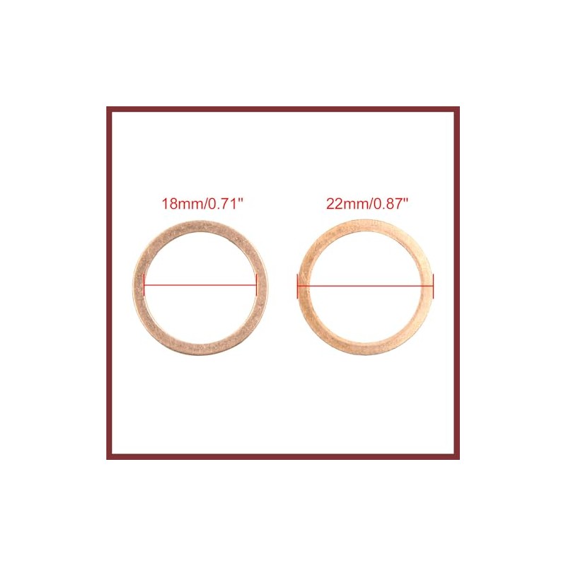 HEROFFIX 18mm Inner Dia Copper Automotive Engine Washers Plate Gaskets