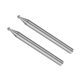 CoCud Tungsten Carbide Rotary Burrs File, 1/8" Shank 2mm Dia, Single Cut Ball Shape Rotary Burrs Tool - (Applications: for Metal Carving), 2-Pieces